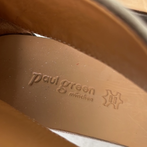 Paul Green Tammy Wedge Metallic Tan Suede leather Sandals 8 - Picture 5 of 9